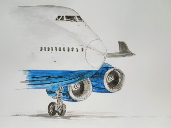Рисунки самолета Боинг 747