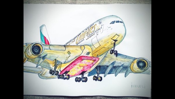 Airbus a380 рисунок