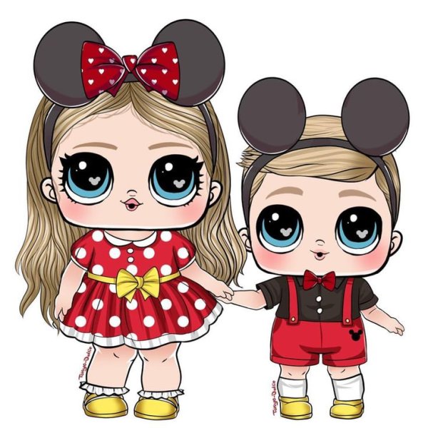 Куклы ЛОЛ для срисовки