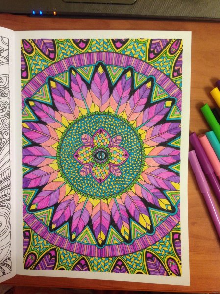Мандалы Раскрашенные фломастерами