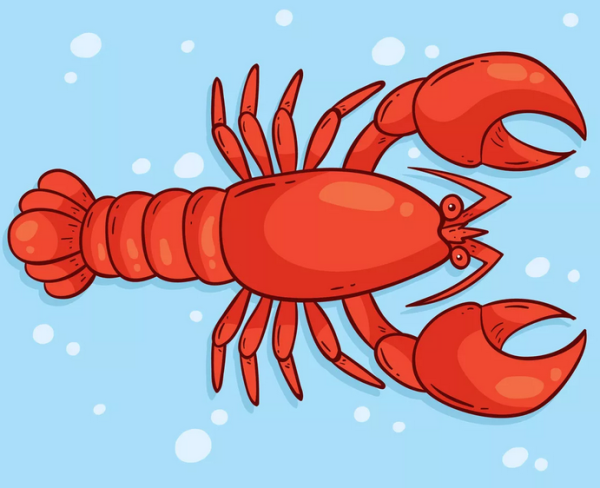 Лобстер нарисованный