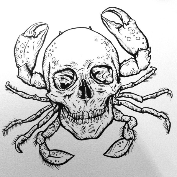 Тату в виде краба