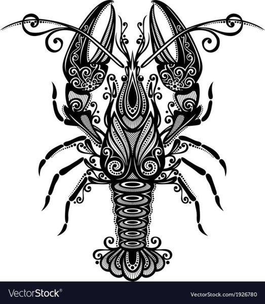 Лобстеры орнамент арт