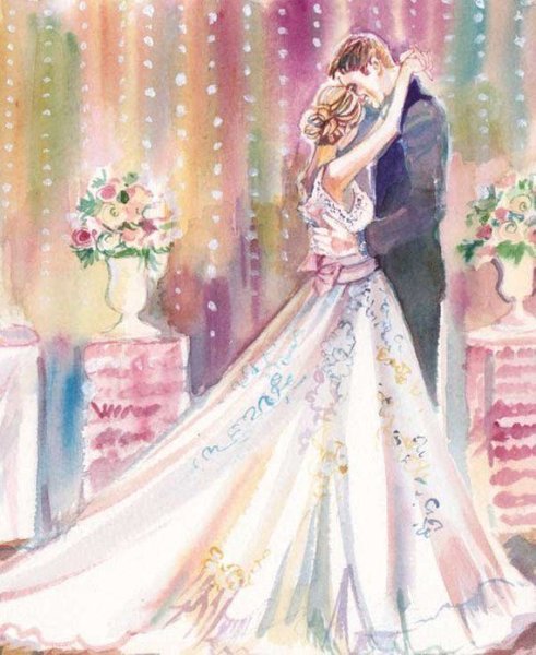 Акварельная парочка свадьба
