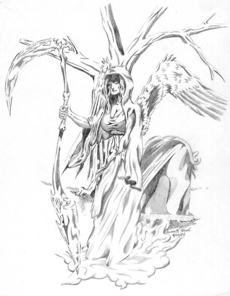 Смерть рисунок карандашом