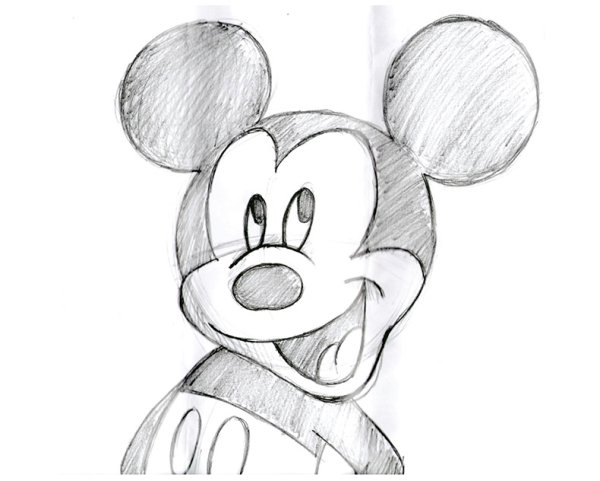 Микки Маус рисунок карандашом