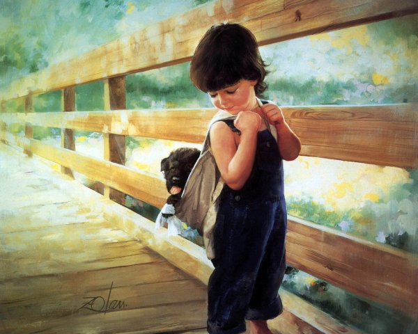 Детский портрет цветными карандашами