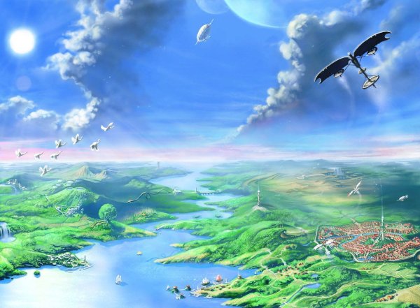 Светлый фантастический пейзаж