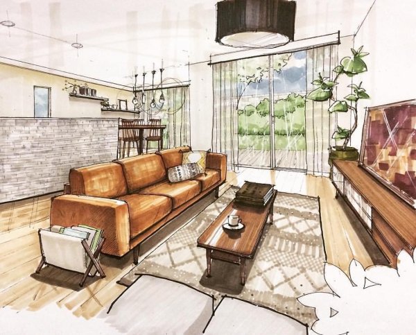 Дизайнерские Наброски интерьера