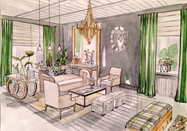 Эскиз интерьера