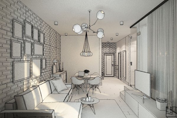 Эскиз квартиры студии