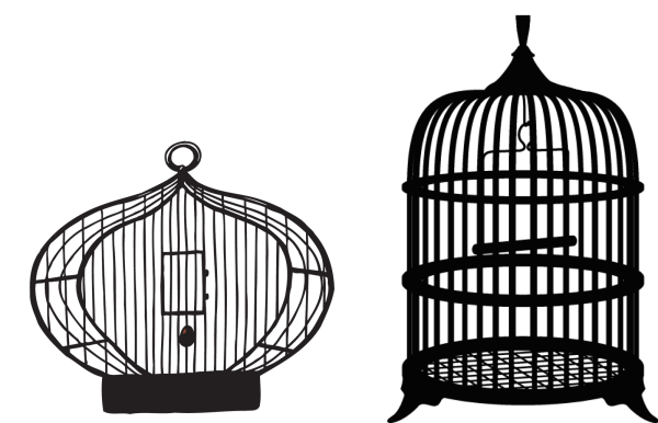 Клетка для птиц на прозрачном фоне