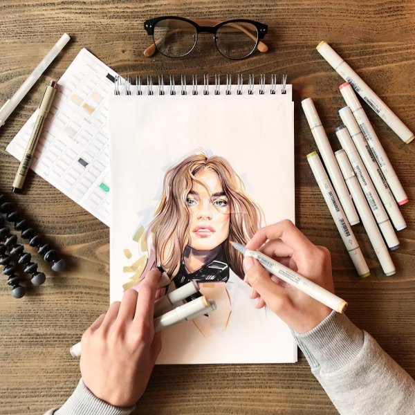 Рисовать маркерами для скетчинга