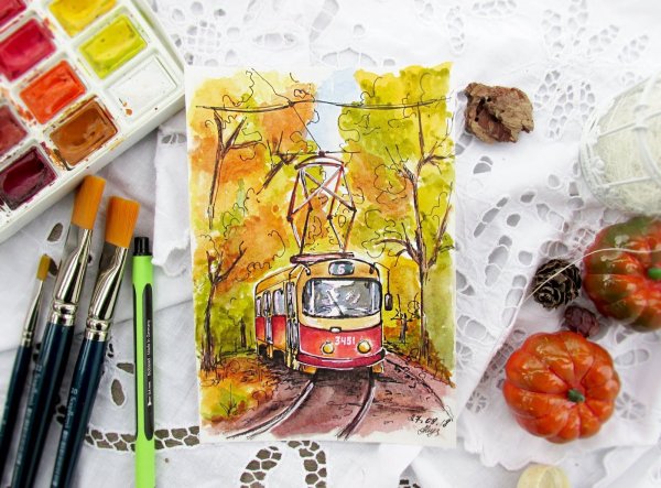 Рисование скетчей маркерами