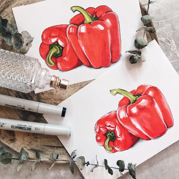 Рисование маркерами для скетчинга