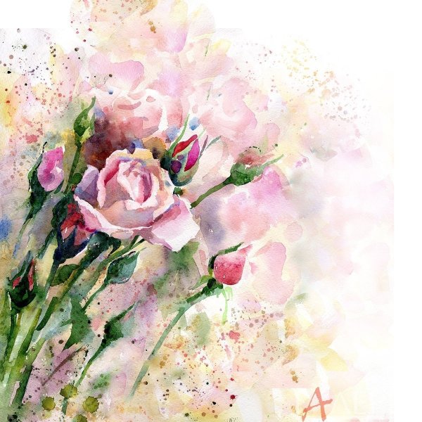Акварельные цветы