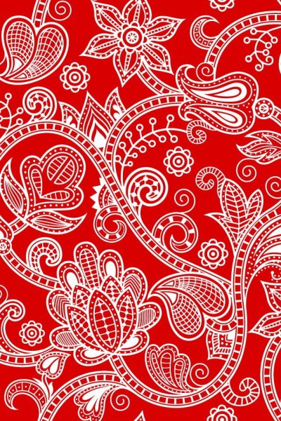 Орнамент в красных тонах
