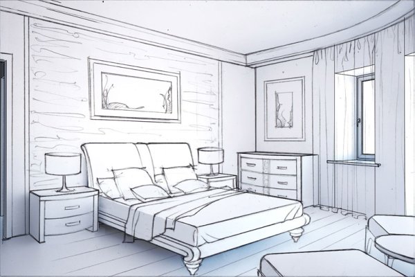 Интерьер карандашом