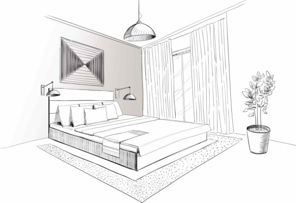 Спальня набросок