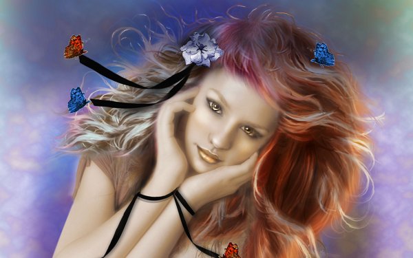 Фэнтези красивые девушки с бабочками