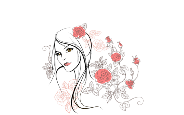 Графические рисунки девушек