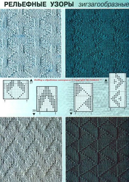 Узоры спицами со схемами