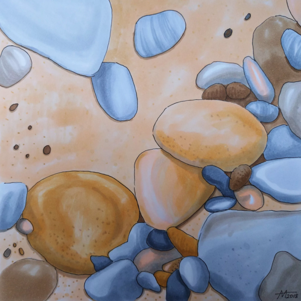 Камешки акварелью