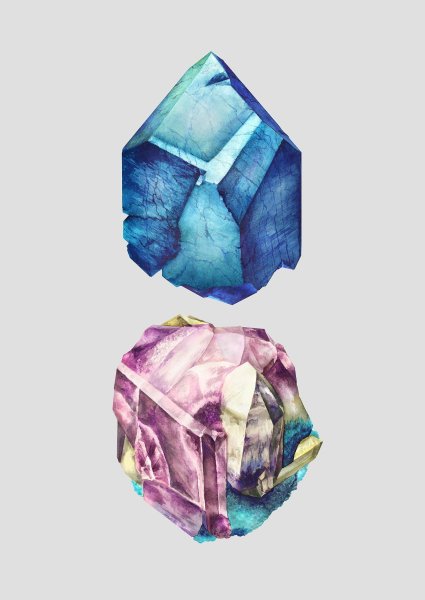 Ювелирные камни акварелью