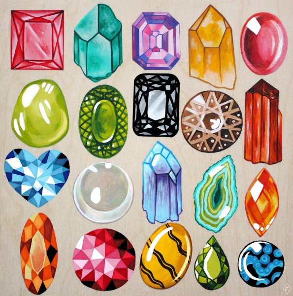 Рисование драгоценных камней
