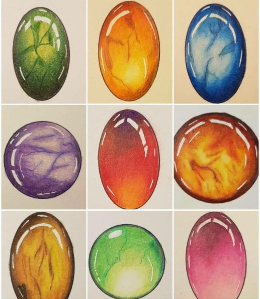 Рисование драгоценных камней