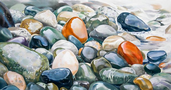 Галька акварелью