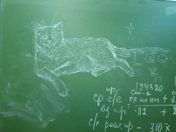 Рисунки мелом на доске