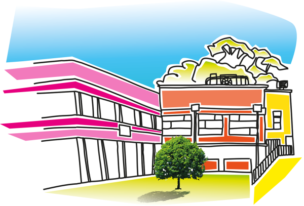 Рисование школы здания