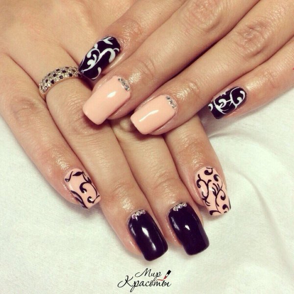 Маникюр шеллак с рисунком