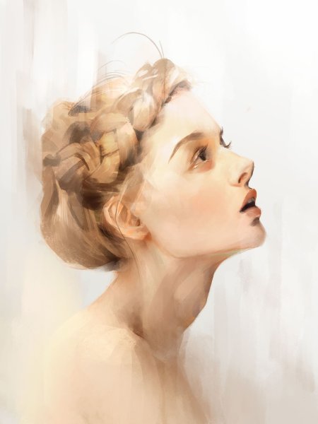 Девушка с поднятой головой