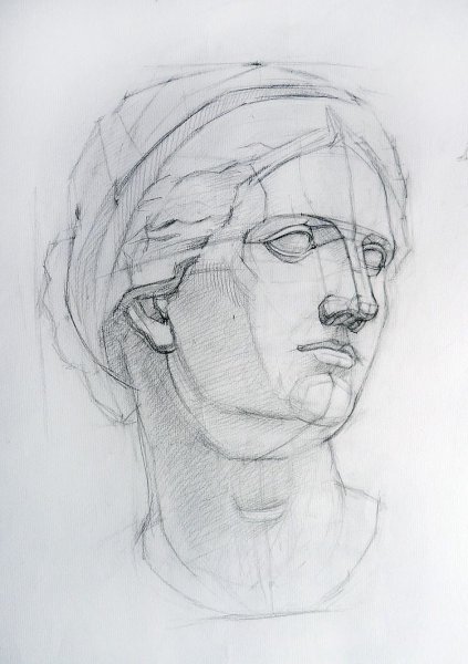 Академический портрет гипсовой головы