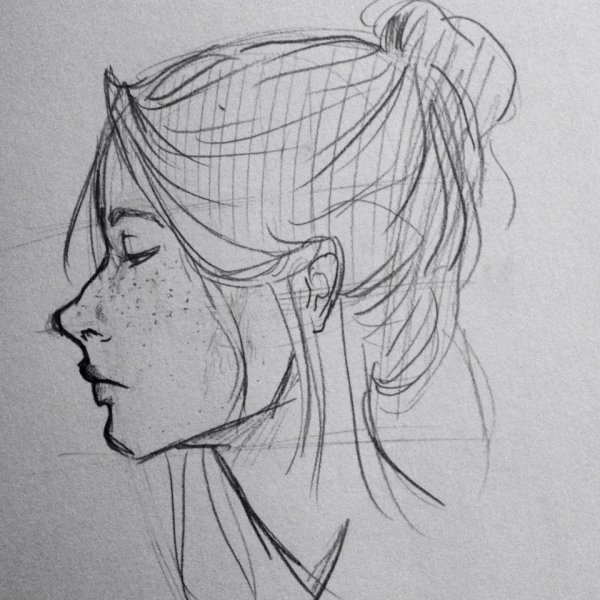 Рисование лица в профиль