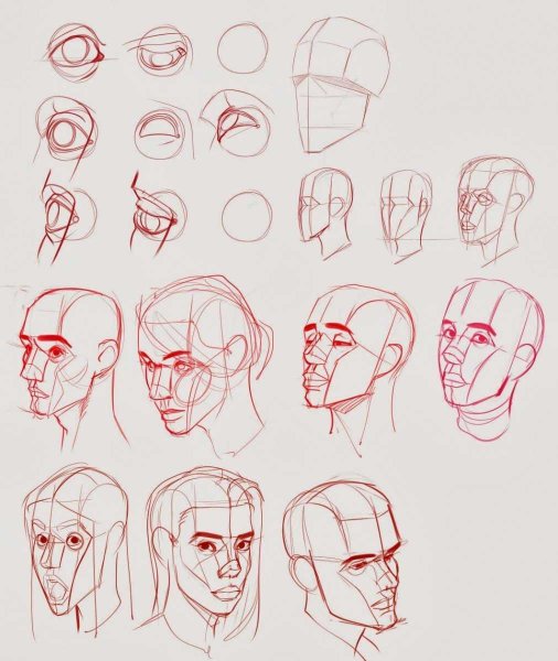 Девушка в профиль скетч