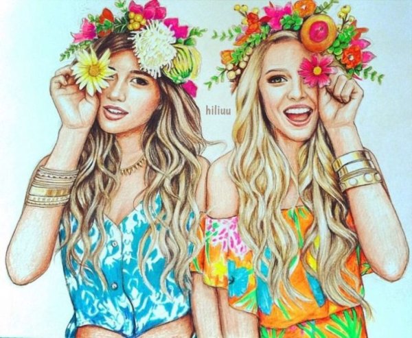 Фото подруг нарисованные