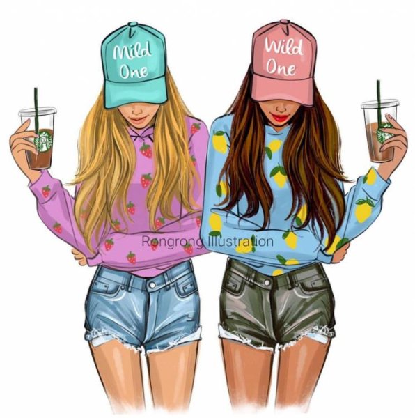 Подруги нарисованные