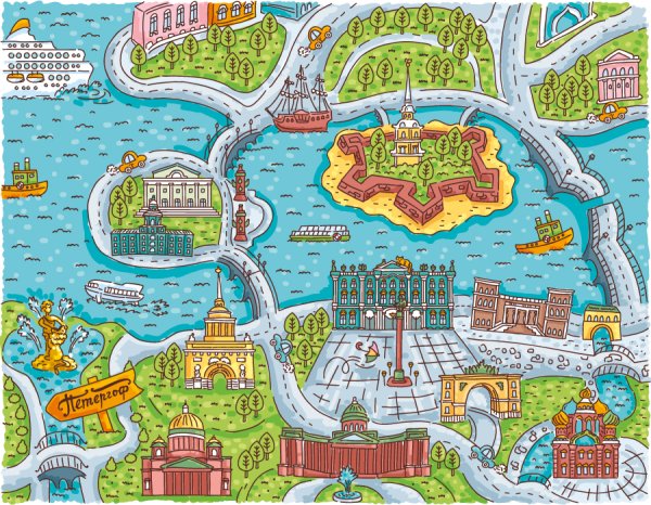 Карта СПБ для детей