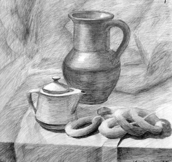 Рисование натюрмортов карандашом