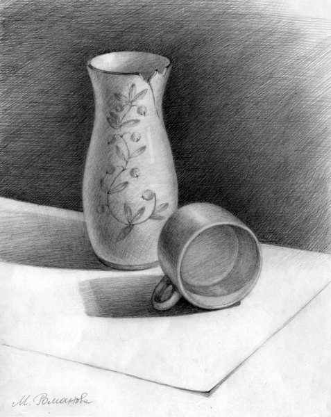 Натюрморт рисунок карандашом