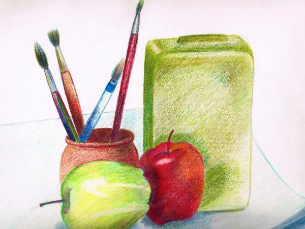 Натюрморт карандашом и красками