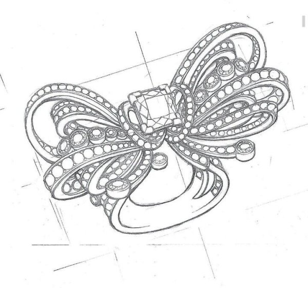 Эскиз украшения колье