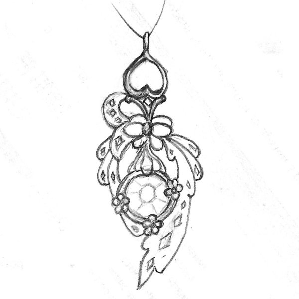 Колье карандашом