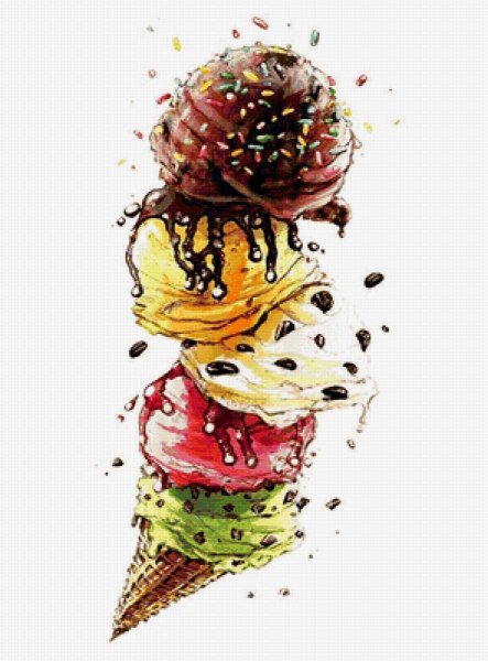 Мороженое акварелью
