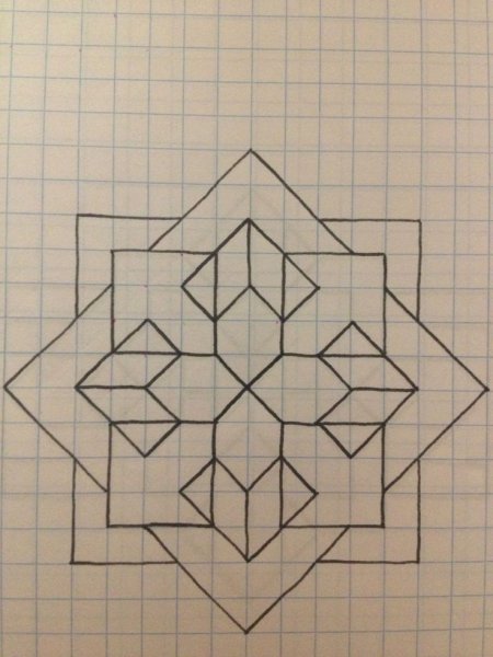 Узоры по клеточкам в тетради