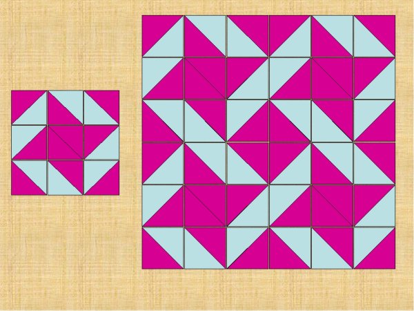 Узор из треугольников и квадратов