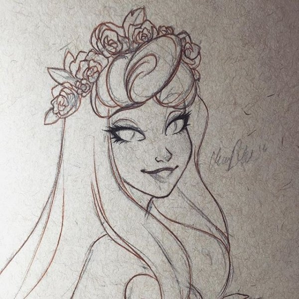 Скетч принцессы Дисней Бель